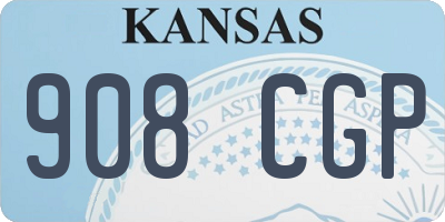 KS license plate 908CGP