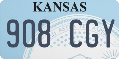 KS license plate 908CGY