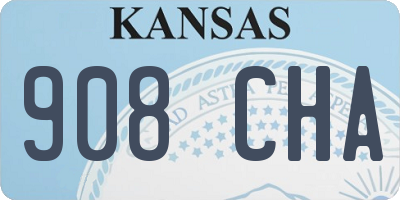 KS license plate 908CHA