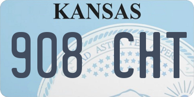 KS license plate 908CHT