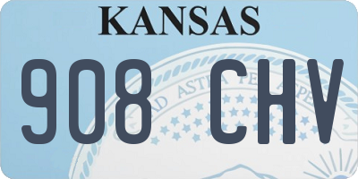 KS license plate 908CHV
