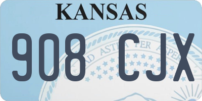 KS license plate 908CJX