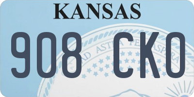 KS license plate 908CKO