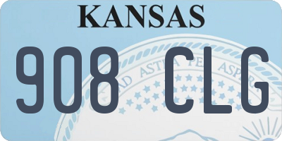 KS license plate 908CLG
