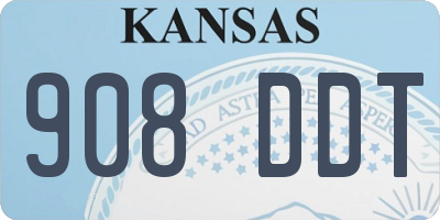 KS license plate 908DDT