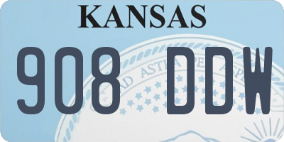 KS license plate 908DDW