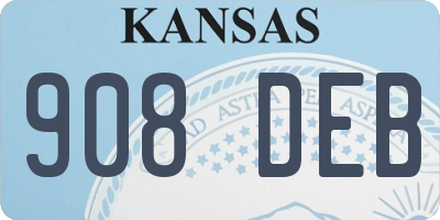 KS license plate 908DEB