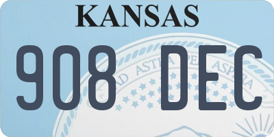 KS license plate 908DEC
