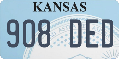 KS license plate 908DED