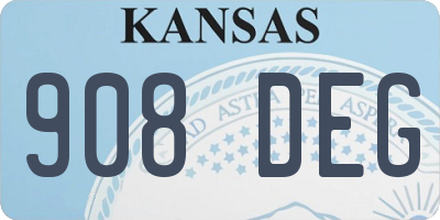 KS license plate 908DEG