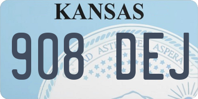 KS license plate 908DEJ
