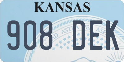 KS license plate 908DEK