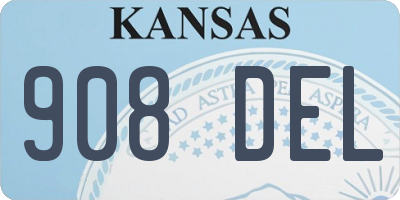 KS license plate 908DEL