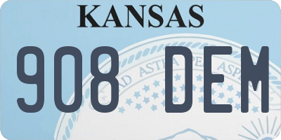 KS license plate 908DEM