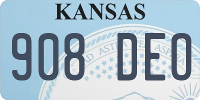 KS license plate 908DEO