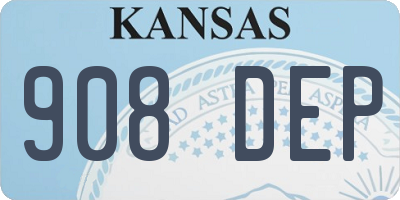 KS license plate 908DEP