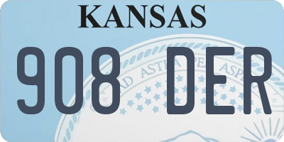 KS license plate 908DER