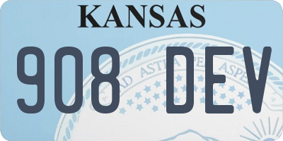 KS license plate 908DEV