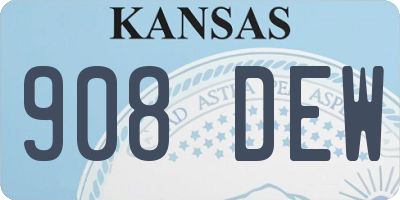 KS license plate 908DEW