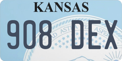 KS license plate 908DEX