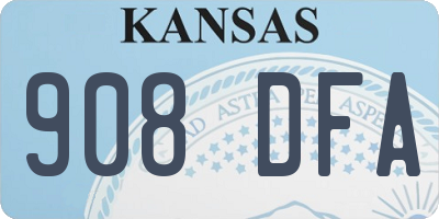 KS license plate 908DFA