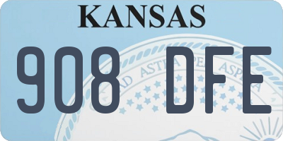 KS license plate 908DFE