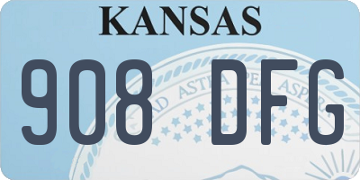 KS license plate 908DFG