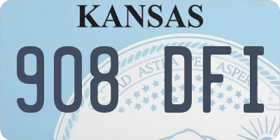 KS license plate 908DFI