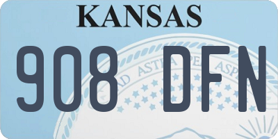 KS license plate 908DFN