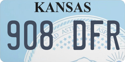 KS license plate 908DFR