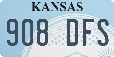 KS license plate 908DFS