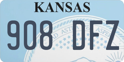 KS license plate 908DFZ