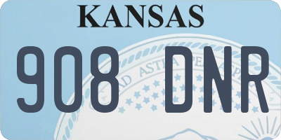 KS license plate 908DNR