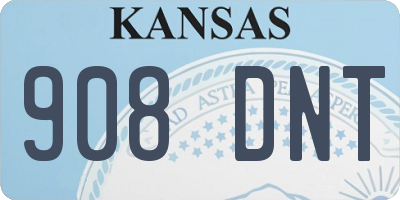 KS license plate 908DNT