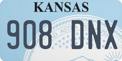 KS license plate 908DNX