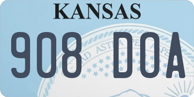 KS license plate 908DOA