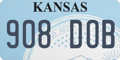 KS license plate 908DOB