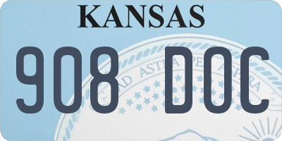 KS license plate 908DOC