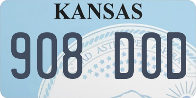 KS license plate 908DOD