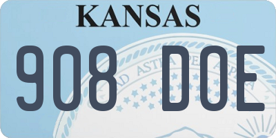 KS license plate 908DOE