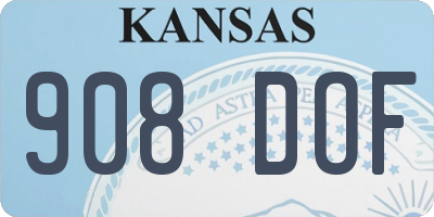 KS license plate 908DOF