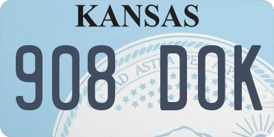 KS license plate 908DOK