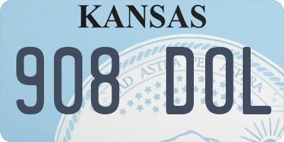 KS license plate 908DOL