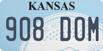 KS license plate 908DOM