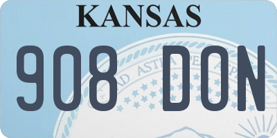KS license plate 908DON