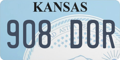 KS license plate 908DOR