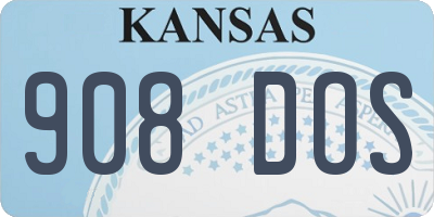 KS license plate 908DOS