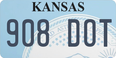 KS license plate 908DOT