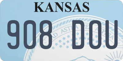 KS license plate 908DOU