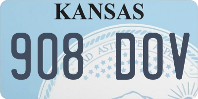 KS license plate 908DOV